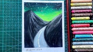 Cara Gambar Pemandangan Jalan pakai Oil Pastel untuk PEMULA | by DQueen Arts
