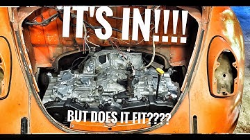 VW Bug Engine Swap. Engine is in!! Superu Beetle PT 3
