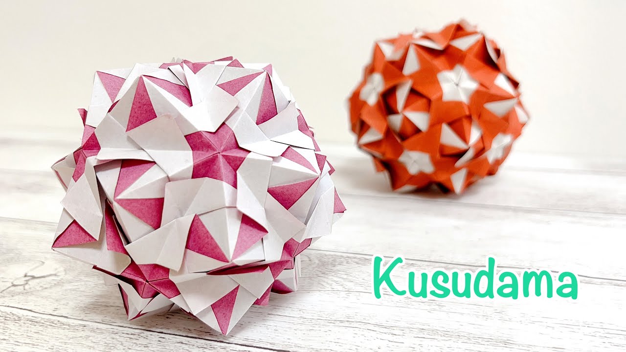 折り紙 お花のくす玉を作ってみた!作り方/How to make a flower kusudama with origami.modular origami.paper craft.diy