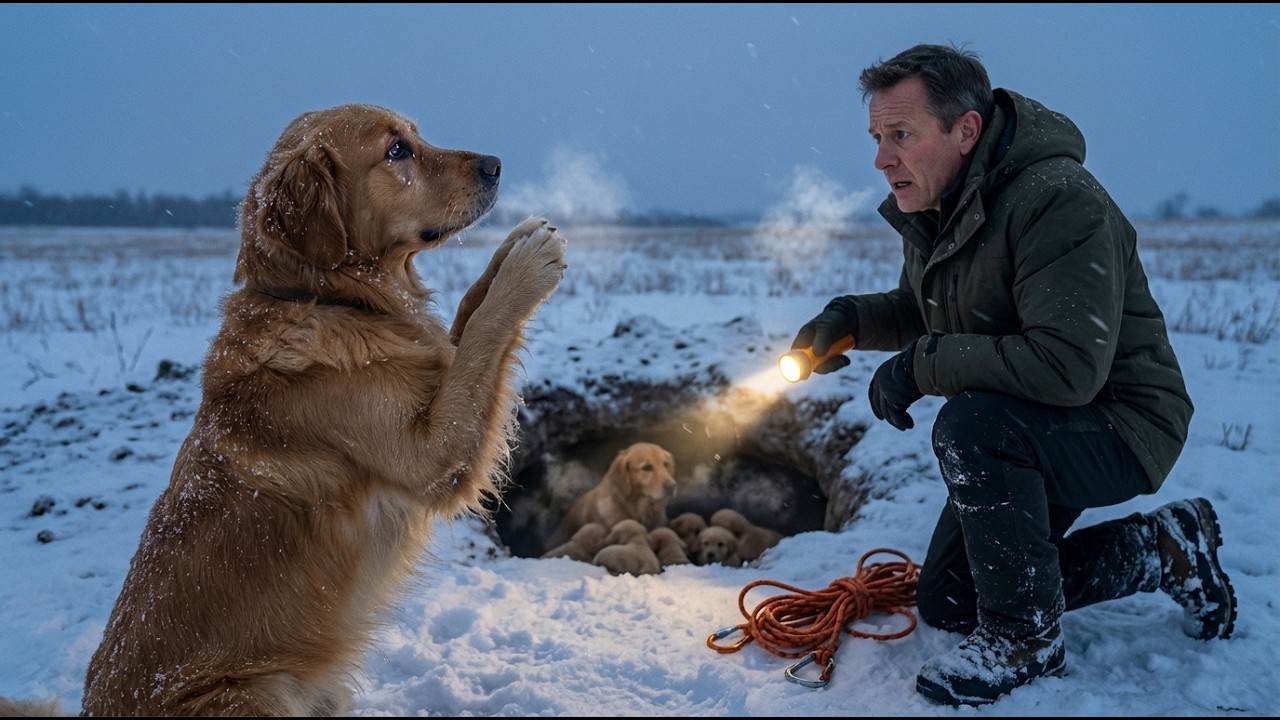 Dad Dog Begs for Help—We Save Mom & Puppies From Freezing Cold Just in Time | Winter Rescue Story 4K