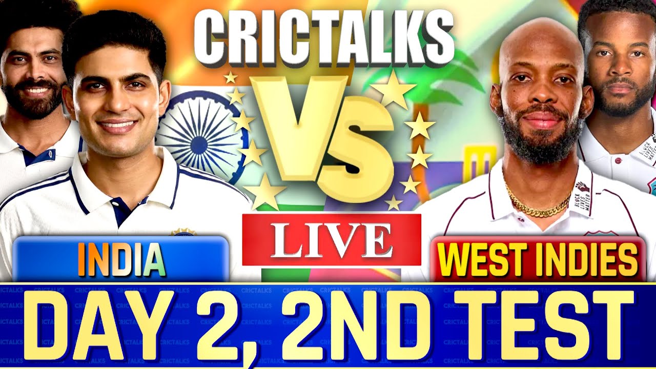 Live: IND vs WI, 2nd Test Day 2, Live Cricket Match Today, Cricket Live,Team Scores & Commentary