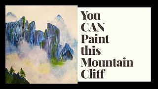 painting easy mountain cliff beginners tutorial