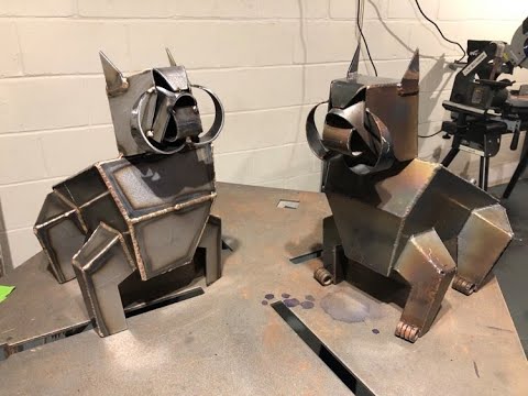 Bulldog Welding Sculpture with Silicon Bronze.  Where My Dogs At! (1 Day Welding Projects)