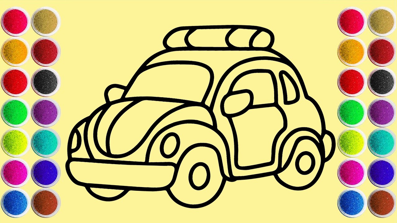 Relax and enjoy this satisfying sand painting of a cute car | easy step by step tutorial