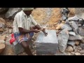 கல் உடைக்கும் முறை rectangle size stone splitting Indian methods