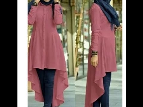 عملي وعلى القماش مباشر طريقه عمل بلوزه كلوش طويله من الخلف وقصيره من الامام 