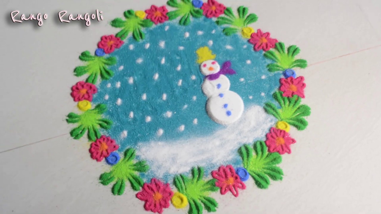 Christmas special rangoli | Christmas rangoli designs | kolam ...