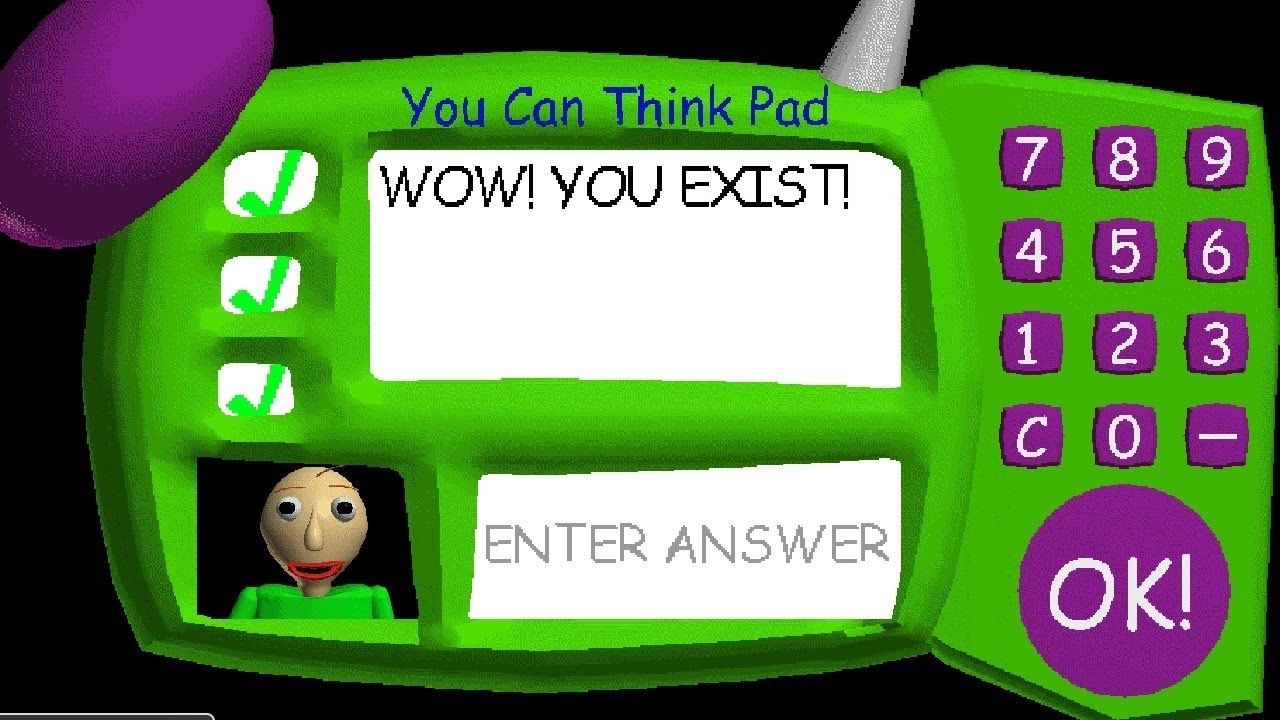 Baldi Answer Machine I got the 3rd answer right in baldi's basics classic - YouTube