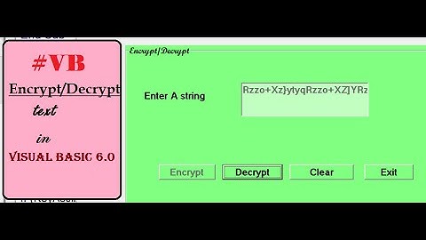 Encrypt/Decrypt a text or string in Visual Basic6.0