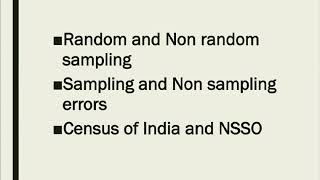 Sampling and non sampling CBSE class 11