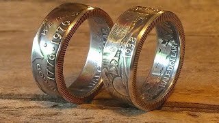Antique and Finish polishing silver double sided coin rings