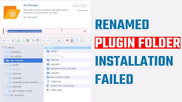 Renamed plugins folder using File Manager plugin. Installation Failed: Could not create Directory