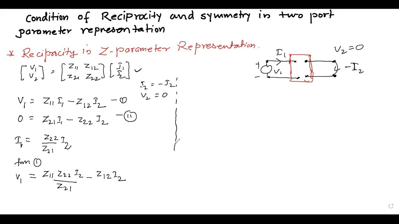 Reciprocity and Symmetry conditions in Z, Y and ABCD parametersBy Dr