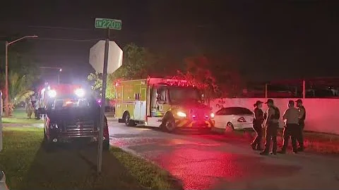 Person treated for smoke inhalation after fire rips through RV and shed in Miami-Dade neighborhood