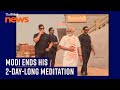 Prime minister narendra modi ends his twodaylong meditation at vivekananda rock memorial