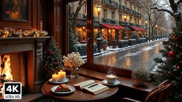 Beautiful Relaxing Jazz Music ❄️ Winter Cafe Space And Warm Fireplace Sounds for Relax, Study #22