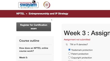 NPTEL » Entrepreneurship and IP Strategy | Quiz: Week 3 : Assignment 3 Solution 2021