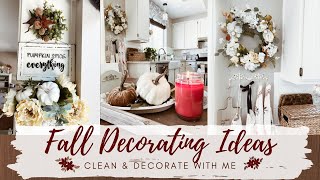 🍂FALL DECORATING IDEAS | FALL FARMHOUSE KITCHEN DECOR | CLEAN+DECORATE WITH ME PART 2 | MONICA ROSE