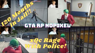 xQc RAGE At Police | Receives 120 Months In Jail | Insults The Whole PD For Being Corrupt! - GTA RP