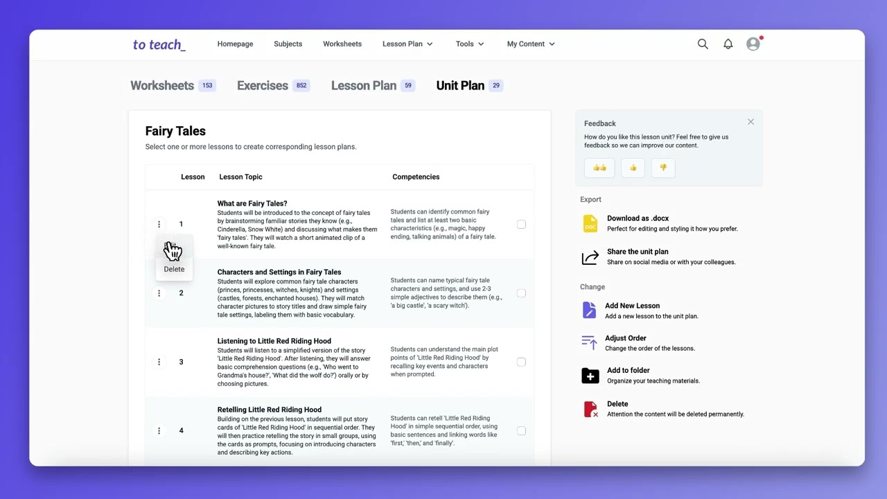 ⁣Plan a Lesson Unit using to-teach.ai