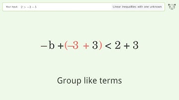Solving Linear Inequalities: 2 is Greater Than  -3-b