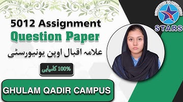 5012 Assignment Question Paper | Allama Iqbal Open University Spring Semester 2025