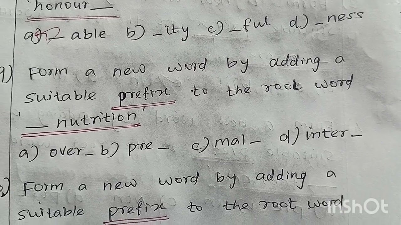 TNPSC & SI Exam prefix suffix  questions and answers