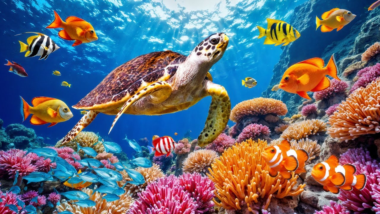 Beautiful Relaxing Music 🐠 Calming Ocean Music with Coral Reefs for Sleep & Relaxation