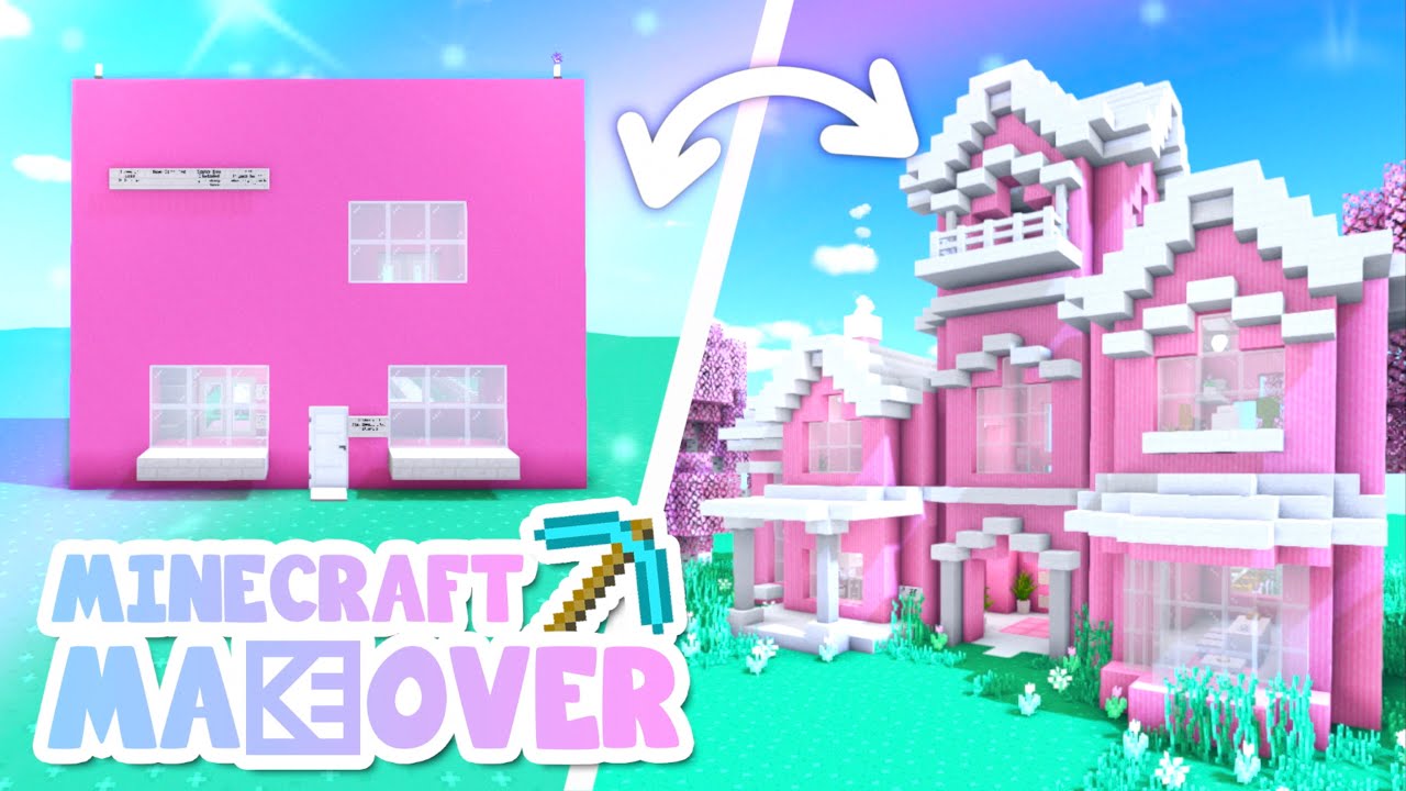 💙Милая трансформация розового дома! Minecraft Makeover Ep.2