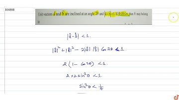 Unit vectors `hata and hat b` are inclined at an angle `2theta and |hat a-hat b| lt 1`·lf  `0