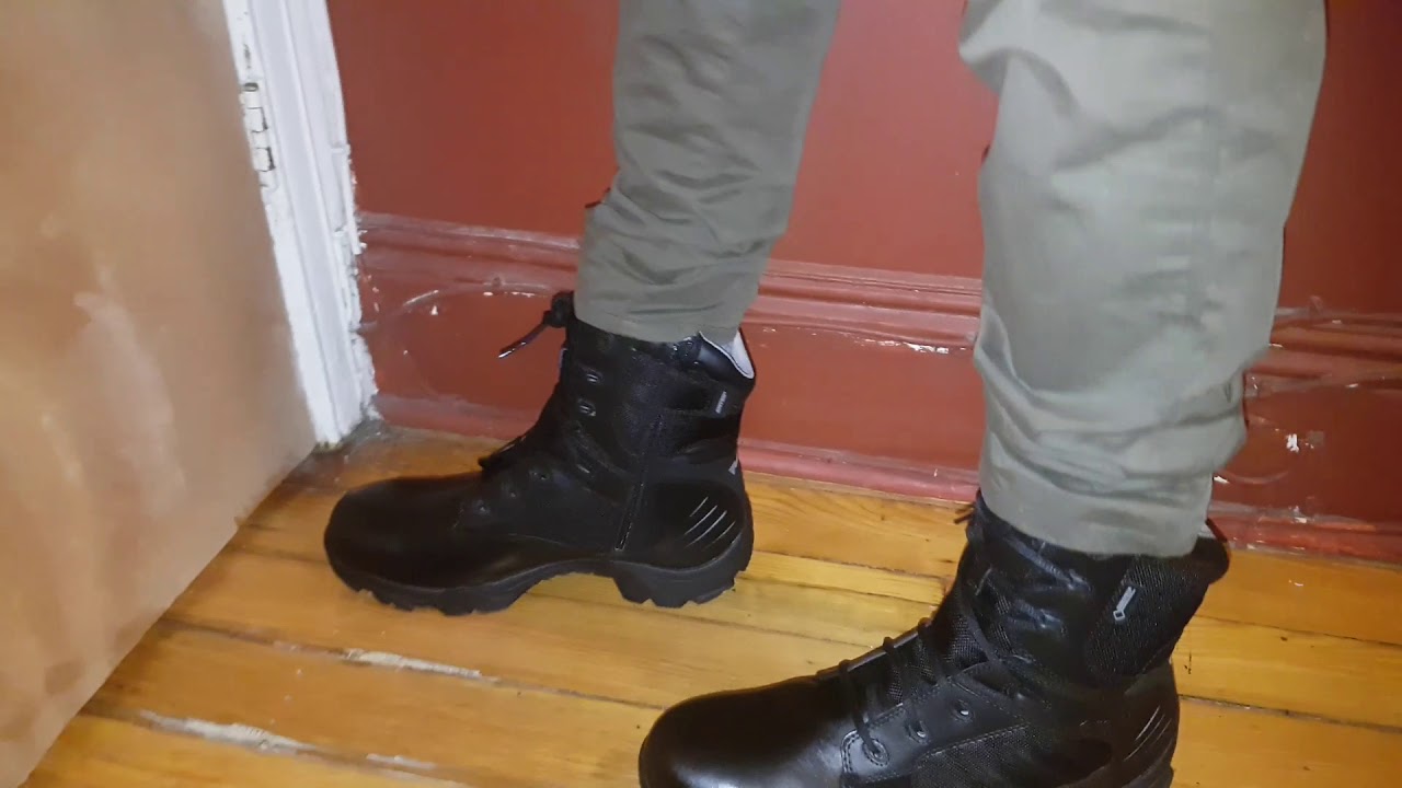 Bates GX-8 gortex boots on feet