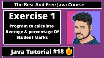 Java Tutorial: Program to calculate Average and Percentage of Student Marks | part 18