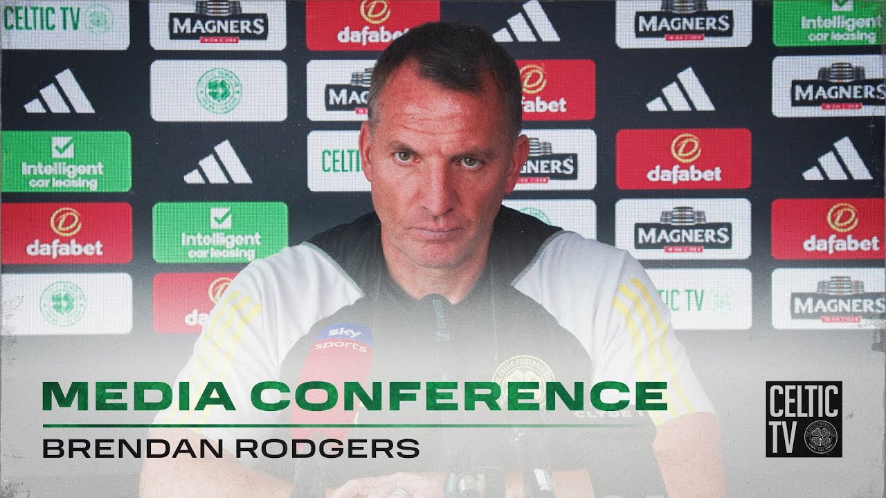 Brendan Rodgers Celtic return with shirt and scarf shots - video