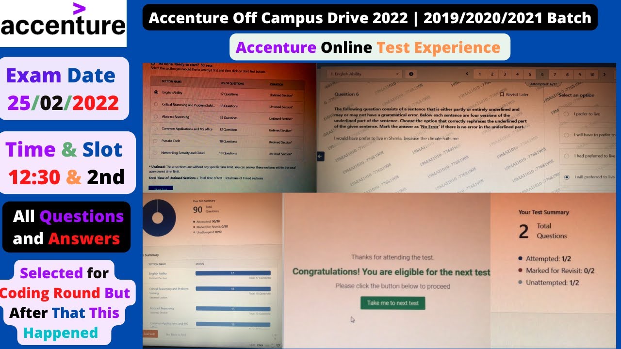 Mock Aptitude Test For Accenture