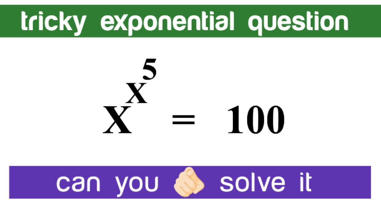 A tricky math exponential problem | how to solve | math olympiad - YouTube