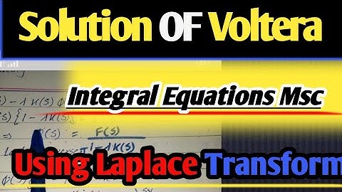 Solution of voltera integral equation using Laplace transform method