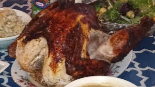 Giant eagle rotisserie chicken and house salad review.
