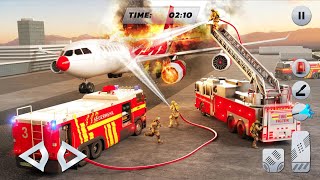 Đội lái xe cứu Hỏa Khẩn cấp Chữa cháy máy bay | 911 Airplane Fire Rescue Simulator| android gameplay screenshot 2