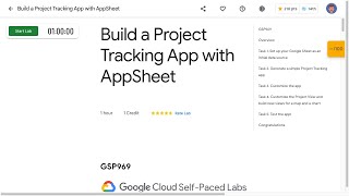 Build a Project Tracking App with AppSheet GSP969