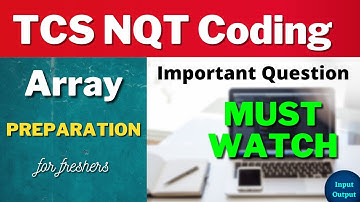 TCS #NQT Array Coding Questions  | #InputOutput