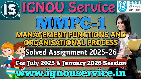 IGNOU MMPC-1 Solved Assignment 2025-26 For July 2025 and January 2026 Session