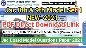 Jac board 8th & 9th model question Set 1 Pdf Session 2020-2021 Direct Link Jac Board Model question