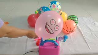 ASMR Fun balloon emoticon all colour inflation and deflating popping