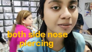 to side nose piercing/both side nose piercing India/#trending #viral #silver #nose