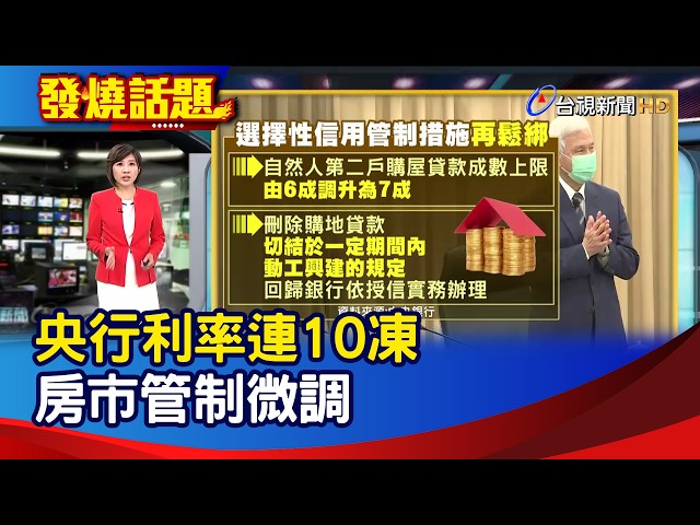 央行利率連10凍 房市管制微調【發燒新聞】-20260917