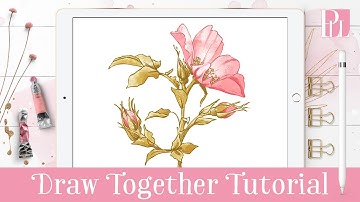 How to Draw a Wild Rose using a Stamp Brush in Procreate - For Beginners