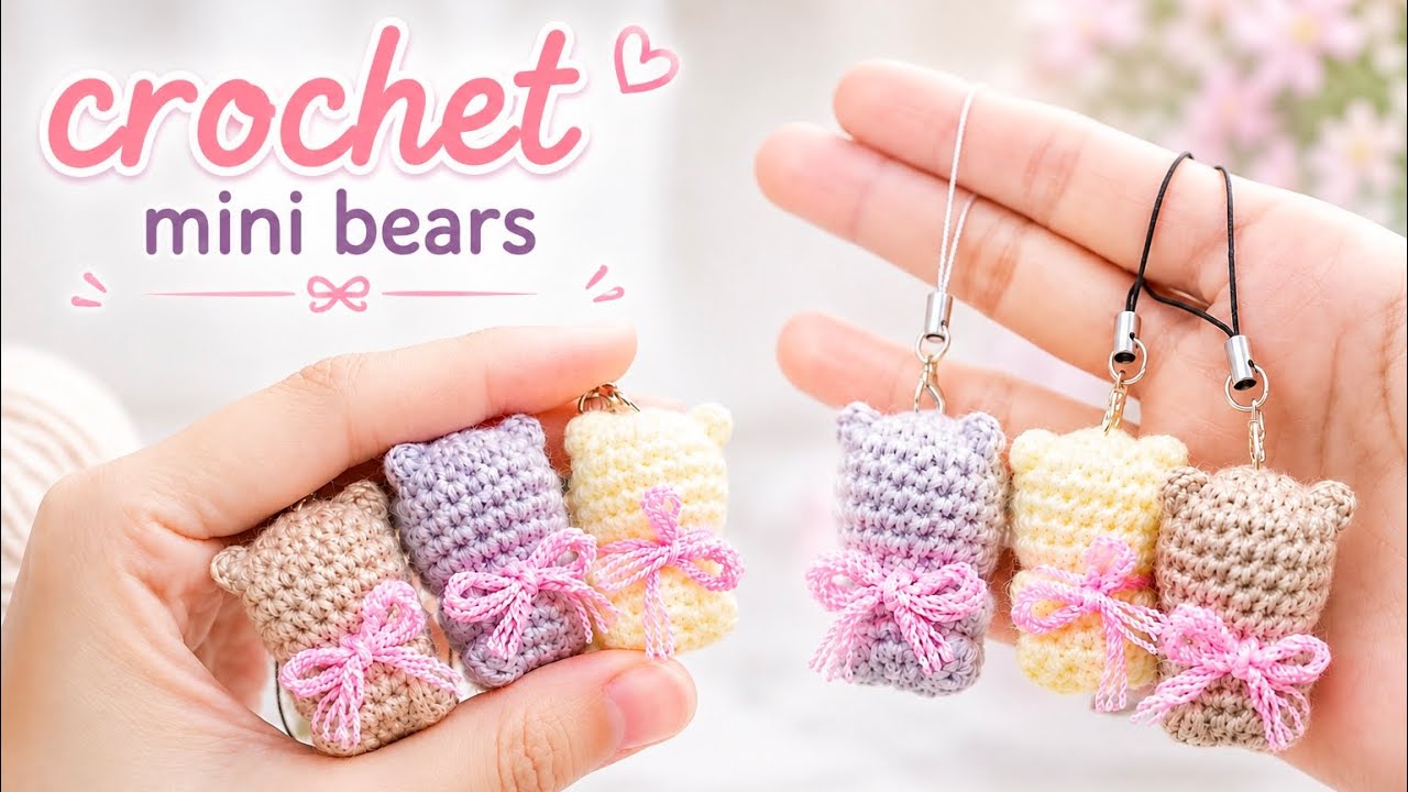Crochet viral mini bears for keychains and bag charms 🐻 - YouTube