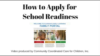 School Readiness application on OEL Family Portal