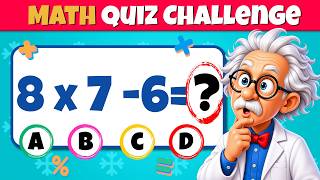 Math Quiz Challenge: Easy to IMPOSSIBLE! ⏰➗✖️ Can You Solve All 60? screenshot 1