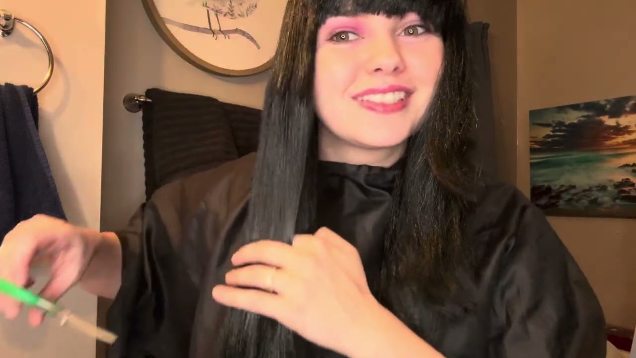 Haircut ASMR | Cape Sounds • Spray Bottle • Brushing • Kitchen Scissors ✂️ 